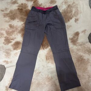 Gray Scrub Pants with Pink Lining